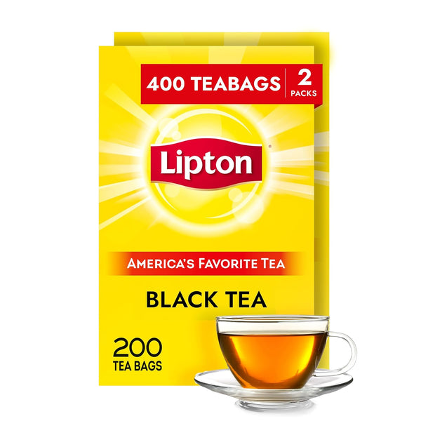 Lipton Black Tea Bags, Hot or Iced, Black tea with Caffeine, 400