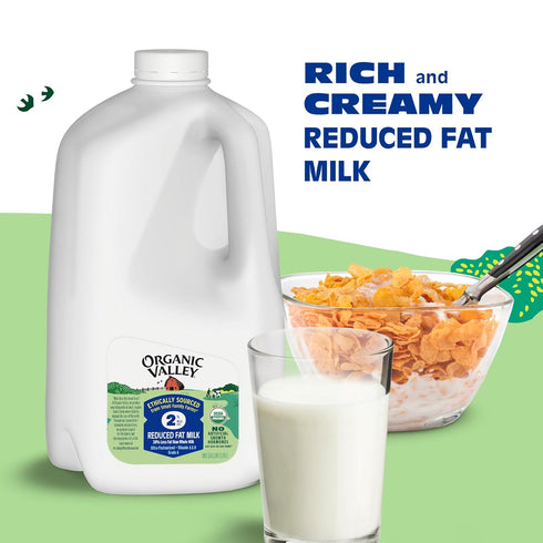 2% 128 oz Organic Valley Organic (Reduced Fat) Milk Pasture Raised, Non GMO (Gallon)