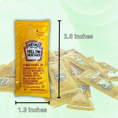 Set Packets 100 Count (5.6g CMC (100 Packets, Gift Yellow Mustard Each) with Spreader in Resealable Slide Seal Bag by