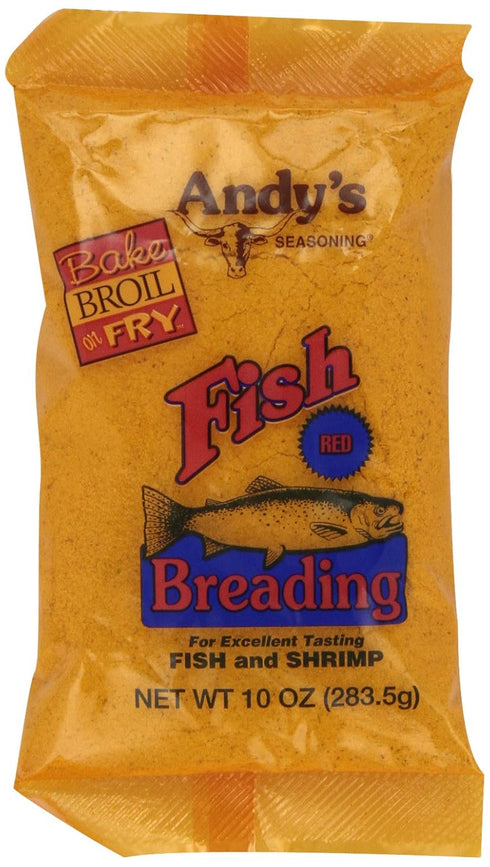 ANDY'S SEASONING Andy's Fish Breading Red, 10-Ounces (Pack of 12)