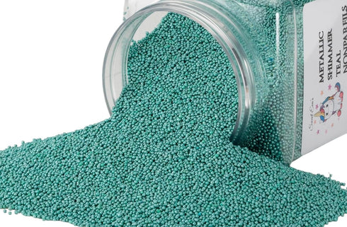Sweet Evas SHIMMER METALLIC TEAL NONPAREILS- Dairy Free, Gluten Free, Egg Free, Vegan, Soy Free, Nuts Free, Kosher