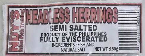 Ndy's 150g) 3 packs Headless Dried Herring Semi Salted-Fully Eviscerated (Net Wt