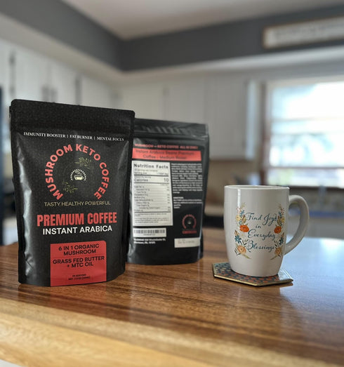 Vilorenz 100% Mushroom-Keto Coffee. NO AFTER TASTE. Organic Adaptogenic Mushrooms, Grass Fed Butter and MCT Oil