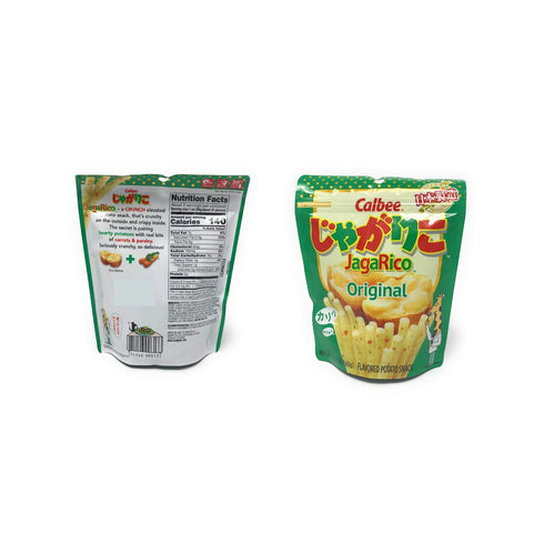 Calbee 1 Pack 3 Packs JagaRico Potato Sticks: Umami Seaweed, Hokkaido Butter and Original, of each flavor, total.