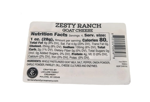 Generic 4 oz (Pack 4) Goat Milk Cheese Zesty Ranch Chevre