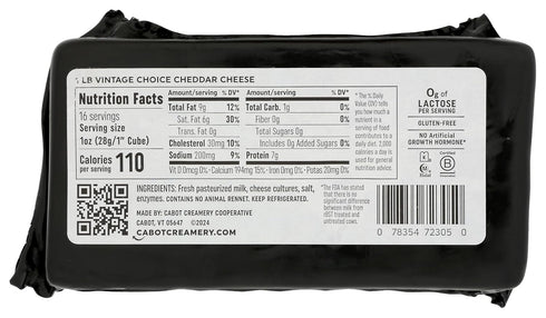 24 1LB Cabot Vintage Choice Cheddar Cheese Aged for Months
