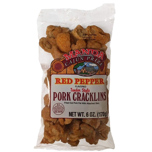 Creole Foods Manda Pork Cracklins (Red Pepper)