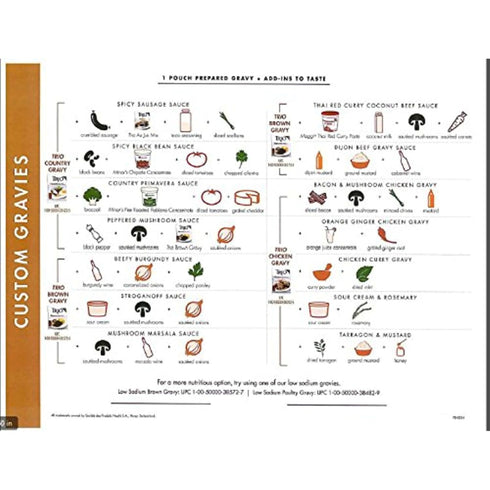 Country 22 oz Trio Gravy Mix, Sausage, Holiday Roasts, Dehydrated, Just Add Water, Bag