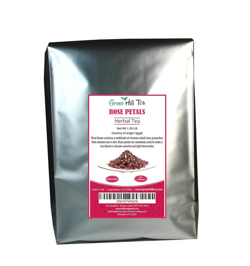 1 LB Greenhilltea Premium Dried Rose Petals Rose Tea - Edible Flowers for drinks, Baking, Desserts, Cocktails, Wedding