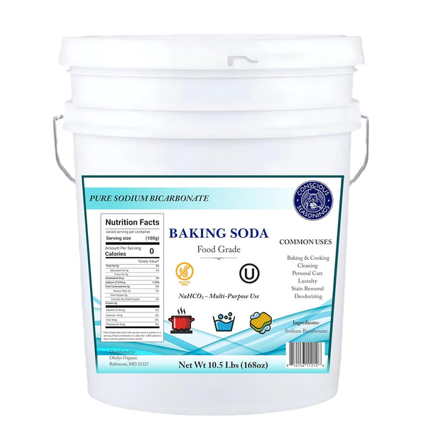 Pure Baking Soda Powder - 10.5 Pounds (1.34 Gallon) ORMI Listed Sodium