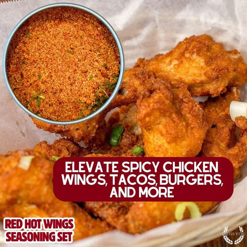 Set 6 Packed, Red Hot Wings Seasoning | Authentic Small Batch Seasoning Mixes For Chicken Wings, Buffalo Wings, Chicken