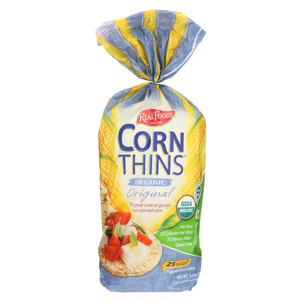 Real Foods Organic Corn Thins - Case of 6 - 5.3 oz.