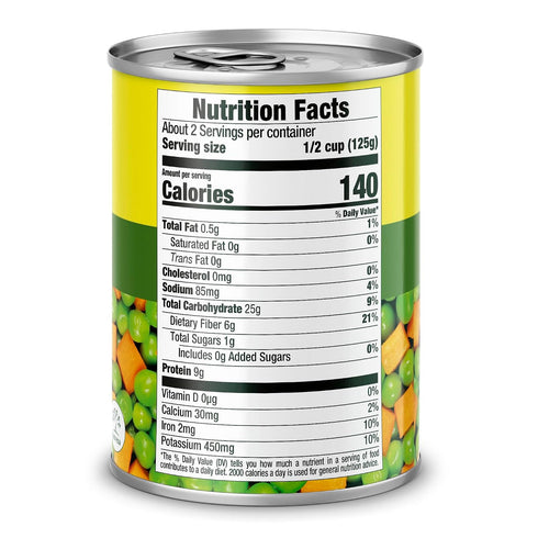15 oz (Pack 12) Rica Rondo Peas and Carrots, Canned Vegetables, Can