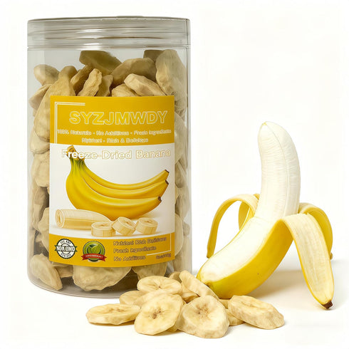SYZJMWDY Premium Freeze Dried Banana Slices 6oz (170g) - 100%, No Sugar Added