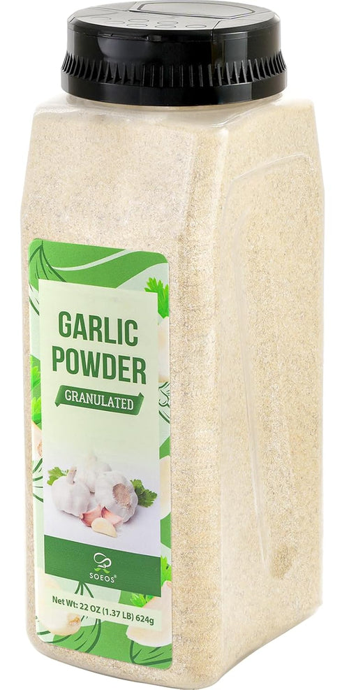Soeos Garlic Powder, Granulated, 22 oz (1.3 lb) 624g, Pure Garlic Seasoning,