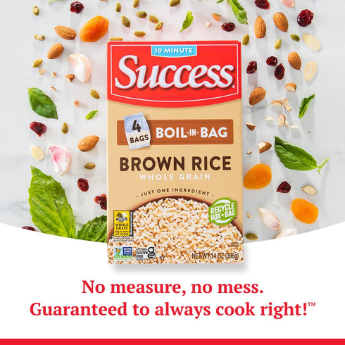 Success Boil-in-Bag Brown Rice, Quick and Easy Rice Meals, 14-Ounce Box