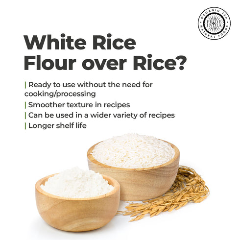 1 lbs (454 Pride of India- White Rice Flour gm) Mild Slightly Sweet Neutral Taste Freshly Milled in Small Batches |