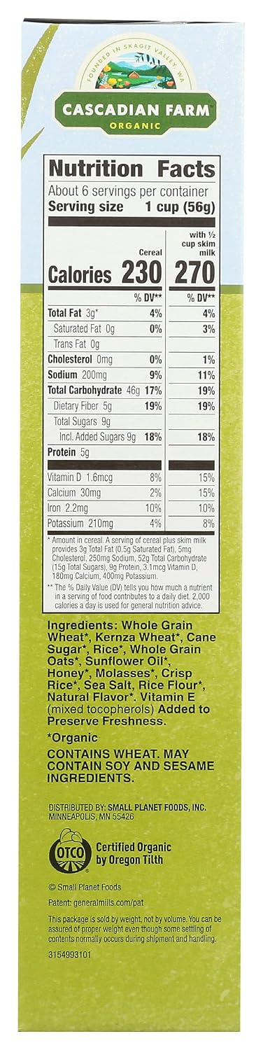 13.3 Cascadian Farm, Cereal Kernza GRNS Climate Smart Organic, Ounce