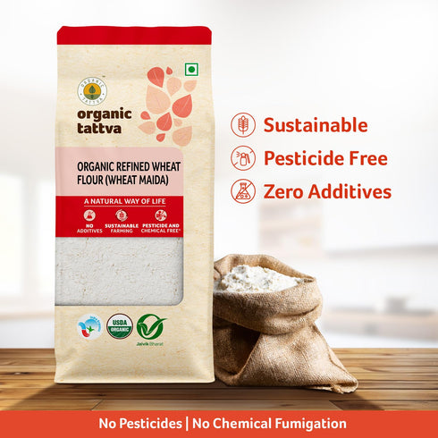 Flour,500g Organic Tattva Organic Wheat Maida USDA Certified