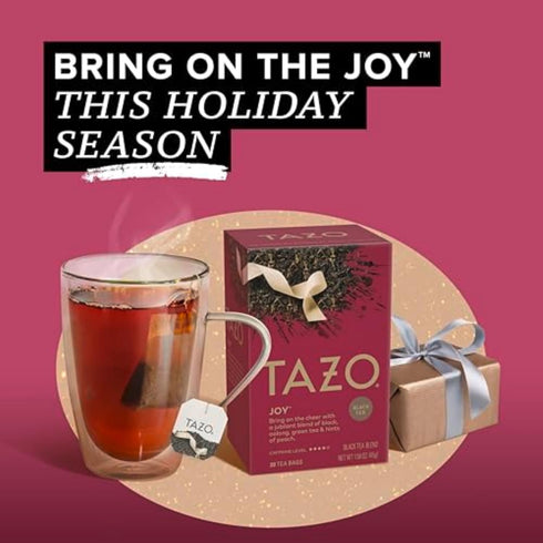 120 (20ct Pack 6) TAZO Joy Limited Edition Seasonal Blend of Black, Oolong & Green Tea with Hints of Peach, Total Bags