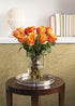 12 KaBloom - Orange Roses with vase - Fresh Flowers for Birthday, Valentine's & Mother's Day