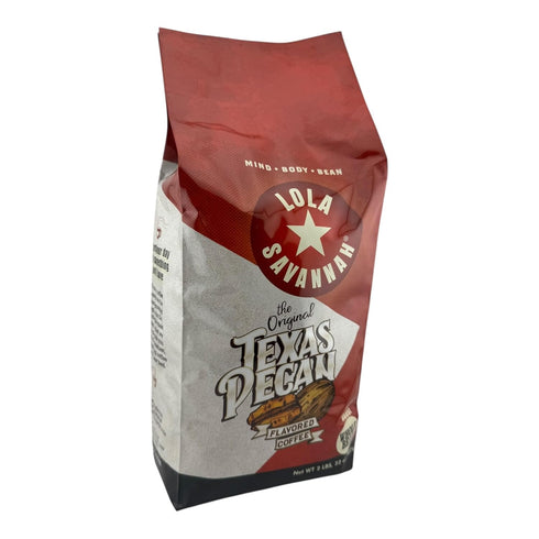 2lb, 1 Pack Lola Savannah Texas Pecan Whole Bean Decaf Coffee
