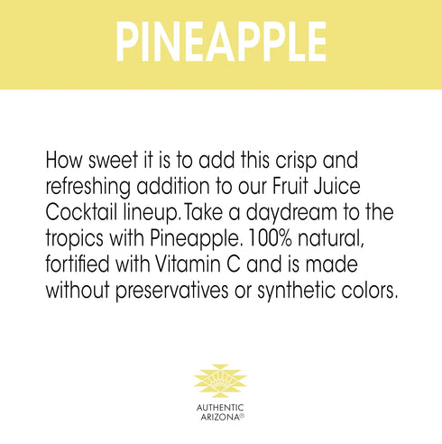 20 Oz (Pack 12) AriZona Pineapple Fruit Juice Cocktail, Fl