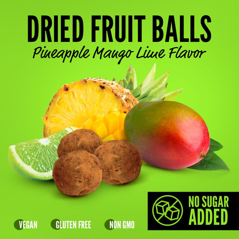 1.76oz 2 Pack Oneg Dried Fruit Balls, Bag, of Healthy Snacks Pineapple Mango Lime, Perfect Snacks for Kids Lunchbox