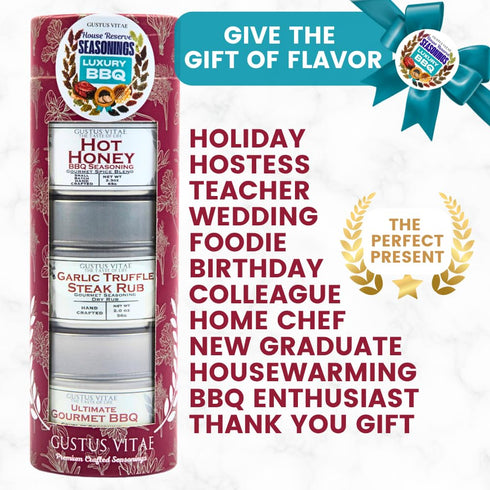 Packaged Set 3 Pack GLP-1 Luxury BBQ House Reserve Seasonings | Gift of | Artisanal Gift | All Natural, Non GMO