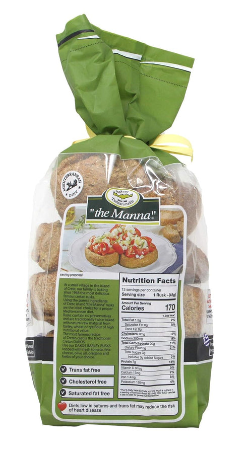 600g Tsatsaronakis the Manna Greek Barley Bread Big Cretan Rusk