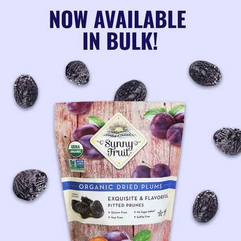 2.5 Sunny Fruit Soft Organic Pitted Prunes, Pound Bulk Bag | No Preservatives, No Sugar Added | Healthy, Naturally