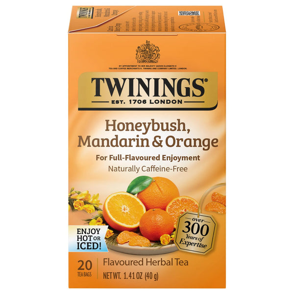 Twinings Herbal Tea, Honeybush, Mandarin & Orange, 20 Count, Naturally Caffeine-Free, Hot or Iced