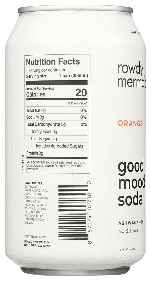 ROWDY GOOD 12 , Mood Orange Soda, Ounce
