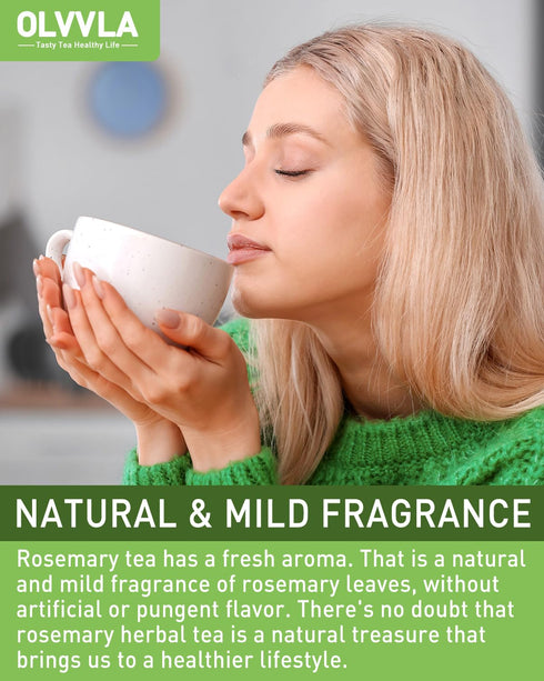 1.5g 60 Count Olvvla - Rosemary Tea Bags - X - Pure Natural Dried Rosemary Leaves - Cultivated in Egypt - Non-GMO