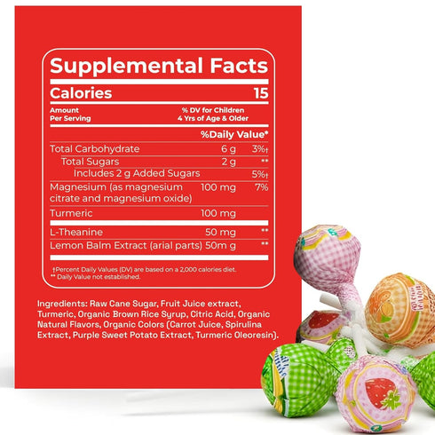 (29 8.8 Oz) ANDY ANAND CHOCOLATIER Low Calorie Lollipops & Calming Magnesium Sweet & Calm Combo in fruit flavors | Kids