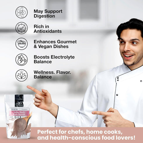 1 The Spice Lab Kala Namak Black Salt - Indian Himalayan Black Salt - Pound - Vegan Kala Namak Salt - Natural Gluten