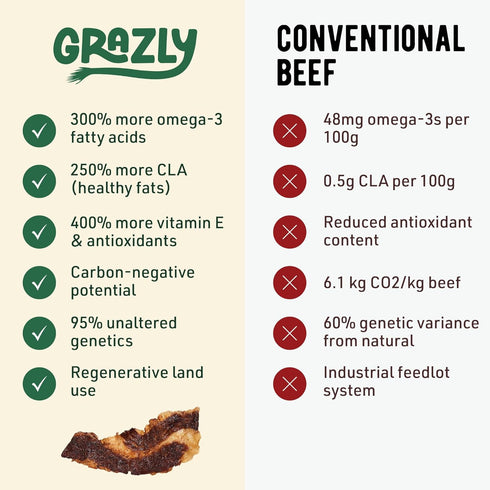 1lb 5oz Pack Grazly Beef Brisket Slab Steakhouse Quality | Grass-Fed & Finished | Only Meat & Salt, Soft & Buttery