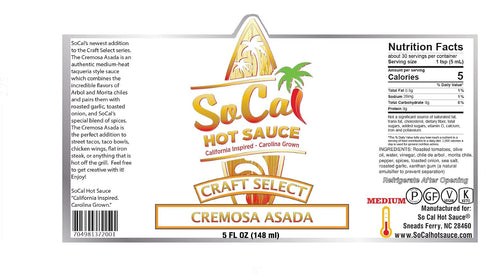 Cremosa Asada Hot Sauce - Single Bottle for Flavorful Cooking