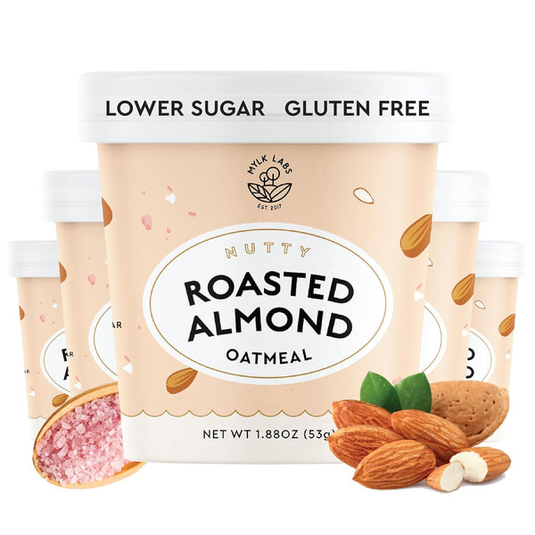 Mylk Labs Roasted Almond Protein Oatmeal Cups, Whole Grain, Low Sugar, High