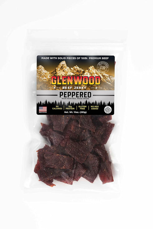 Glenwood Snacks Glenwood Jerky 10oz Bag 100% Beef Jerky (PEPPERED)