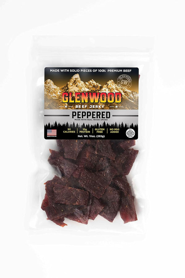 Glenwood Snacks Glenwood Jerky 10oz Bag 100% Beef Jerky (PEPPERED)