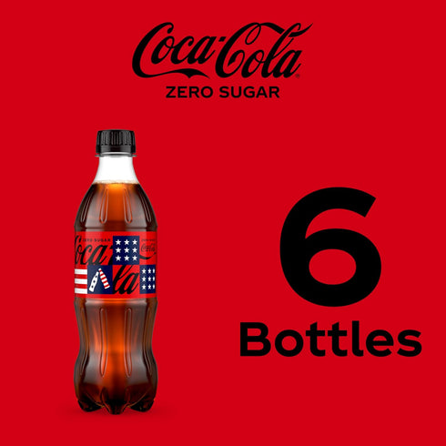 16.9 oz, 6 Pack Coke Zero Sugar Diet Soda Soft Drink, fl