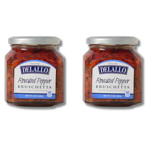 DeLallo Roasted Red Pepper Bruschetta, Gourmet Spread with Sweet Red Bell Peppers