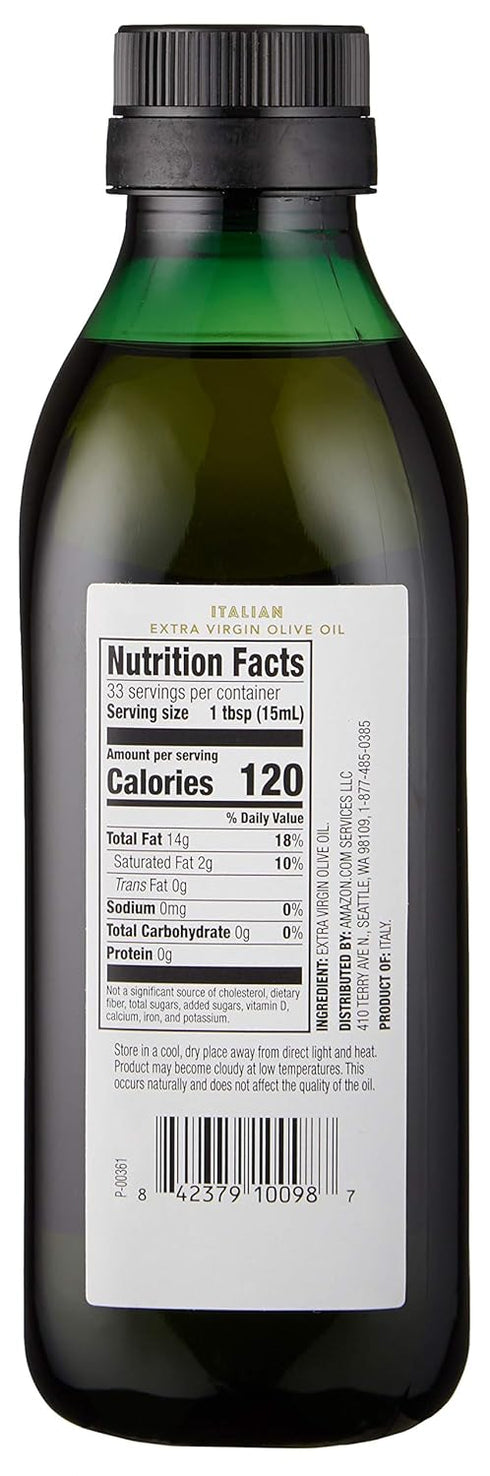 Amazon Fresh 16.9 Oz (Pack 2) , Italian Extra Virgin Olive Oil, Fl