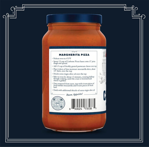 Carbone Pizza Sauce | All-Natural Ingredients | Non-GMO, Vegan, Gluten-Free, Low Carb, 14 Fl Oz (Pack of 2)