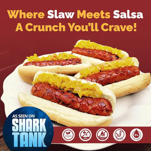 17.8 oz Slawsa Original The Crunchy Relish Alternative | All-Natural Gourmet Topping for Hot Dogs, Burgers & Brats