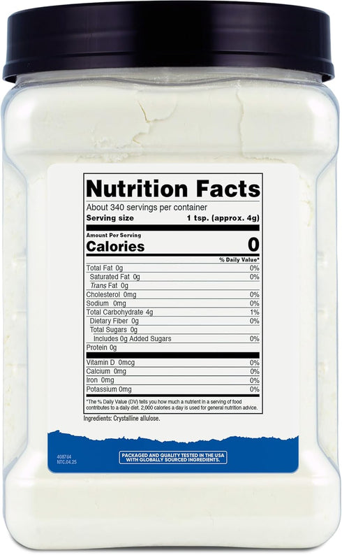 (3 LB) 0 Nutricost Allulose Sweetener - Calorie, Low Carb, KETO, Natural Sugar Alternative, Crystalline Powder