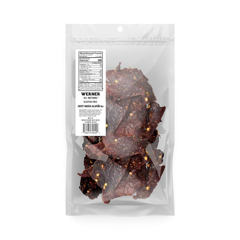 (8 (Pack 2) Werner Beef Jerky All Natural Meat Snack Half Pounder High Protein Snack, Gluten-Free, No Artificial