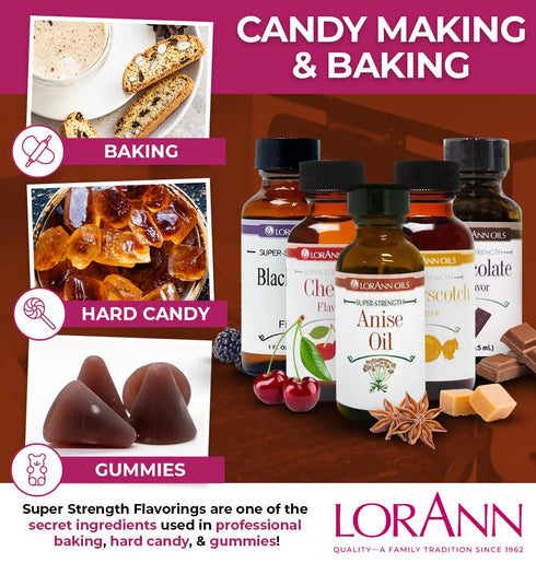 LorAnn Oils Super Strength Flavoring - Anise Oil, 1 fl oz, 4X Stronger Than Extracts for Candy Making