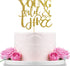WeBenison Young Wild & Three Cake Topper - Happy 3rd Birthday Decorations for Boy or Girl, Gold Glitter